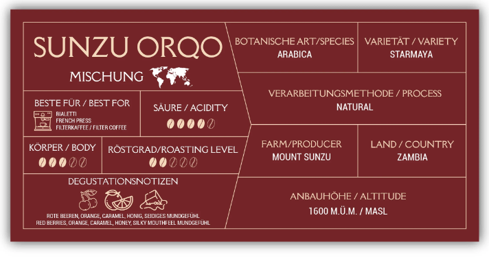 Kaphiy SUNZU ORQO (ZAMBIA) Bohnen 350g
